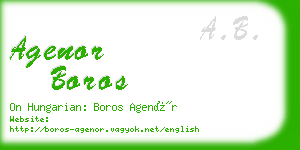 agenor boros business card